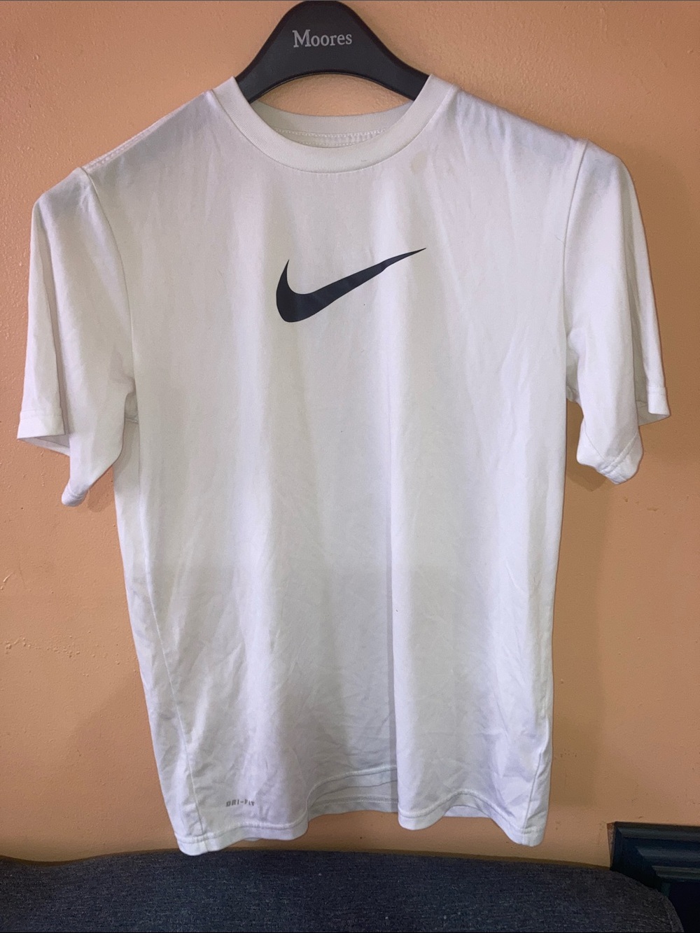 Nike White Short Sleeve Tee with Black Swoosh